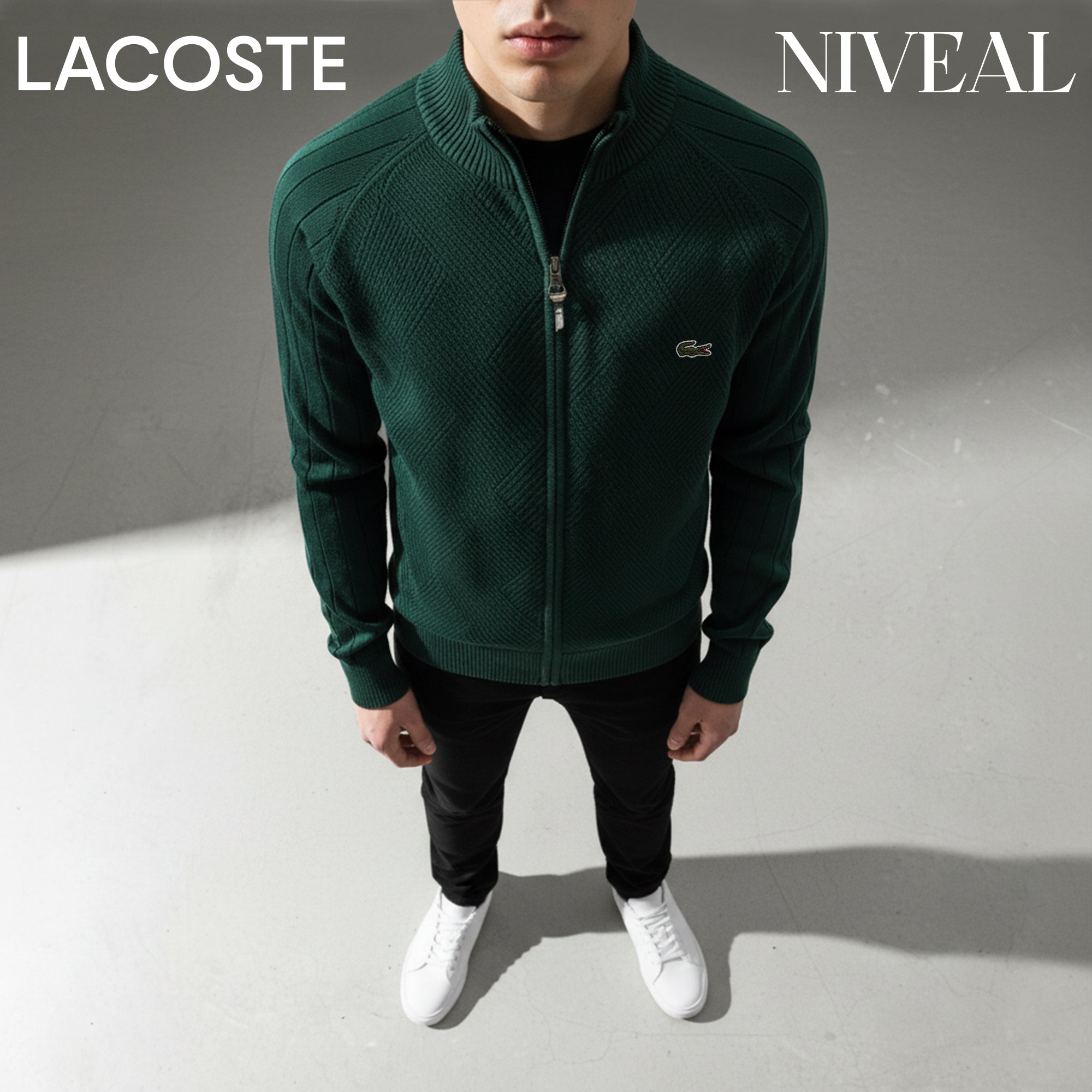 LC Men's Textured Zip-Up Sweater